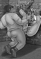 Dominator bangs his victim so hard her helmeted head goes through brick wall