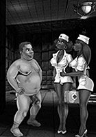 Humiliated and ass-fucked white slave takes revenge on his raunchy chocolate dommes